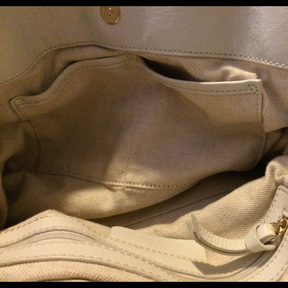 Michael Kors Woodside Large Leather Satchel- Ivory - Picture 8 of 8