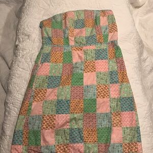24HR SALE Vineyard Vines Patchwork Strapless Dress