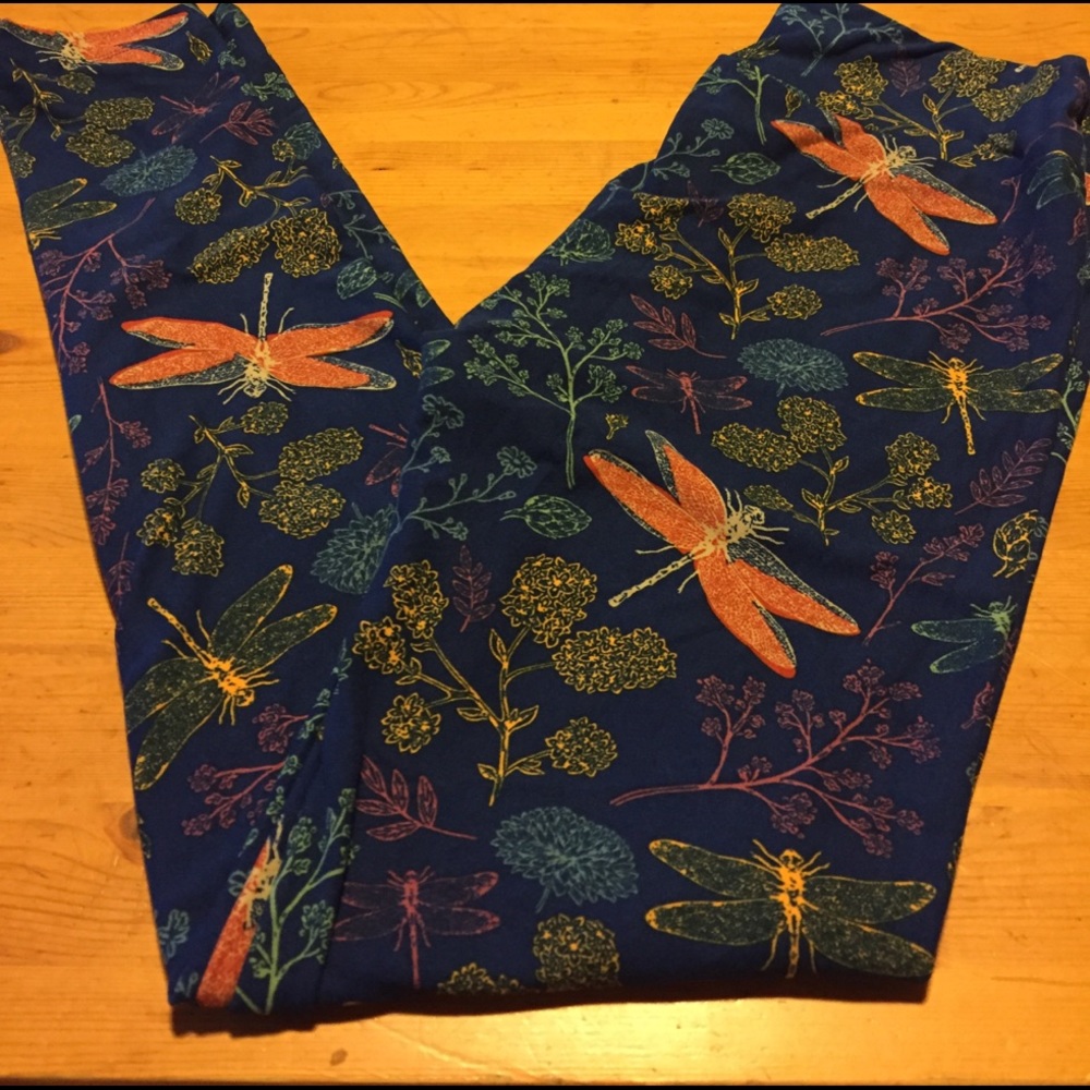 BNWT LULAROE BLUE DRAGONFLIES OS LEGGINGS