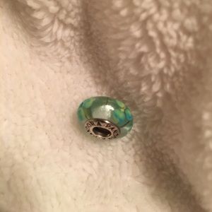 Pandora Jewelry - Aqua floral glass murano Pandora bead Pandora Jewelry - Aqua floral glass murano Pandora bead