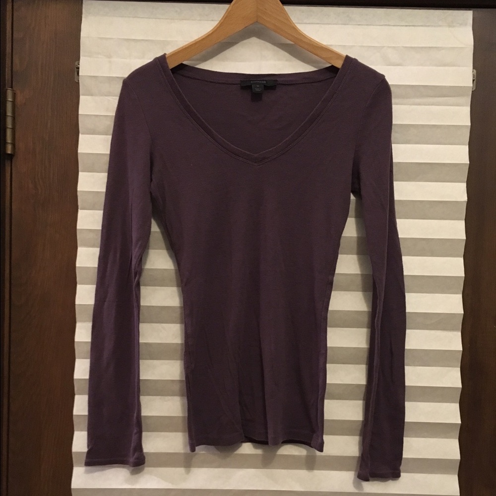 Express Plum V-Neck Jersey