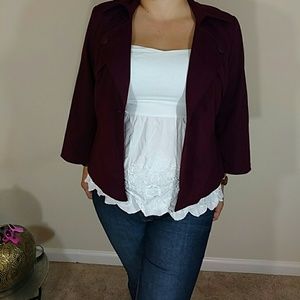 White strapless cotton top with white embroidery