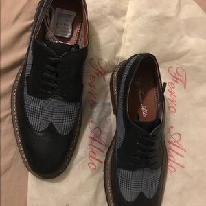 Ferro Aldo Black/Gray Men's Oxford Dress Shoes 9.5