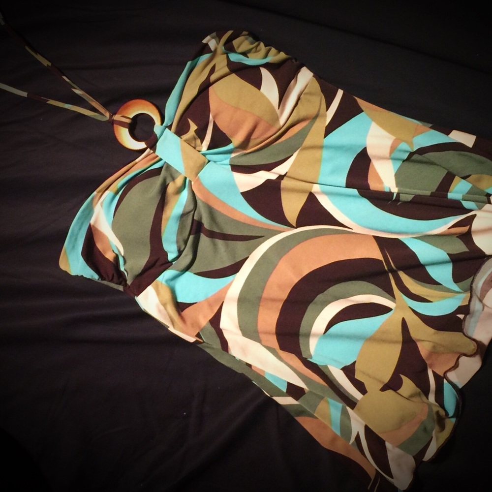 Jungle Swirl Spaghetti-Strap Halter