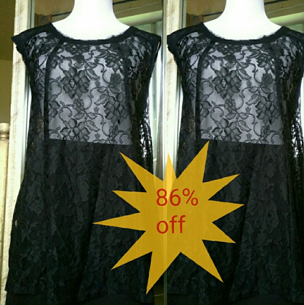 DKNY JEANS Black Lace blouse - Size M