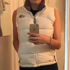 White puffy vest by North Face