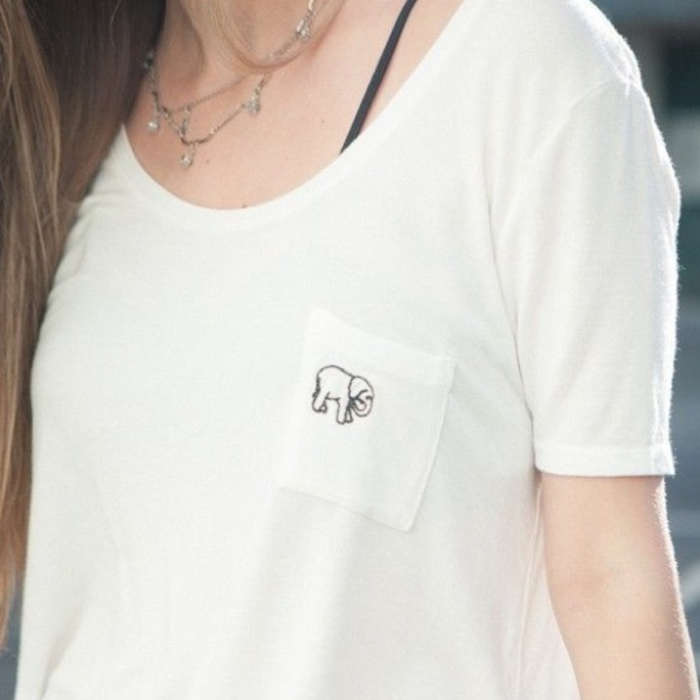 Brandy Melville Elephant Pocket Tee