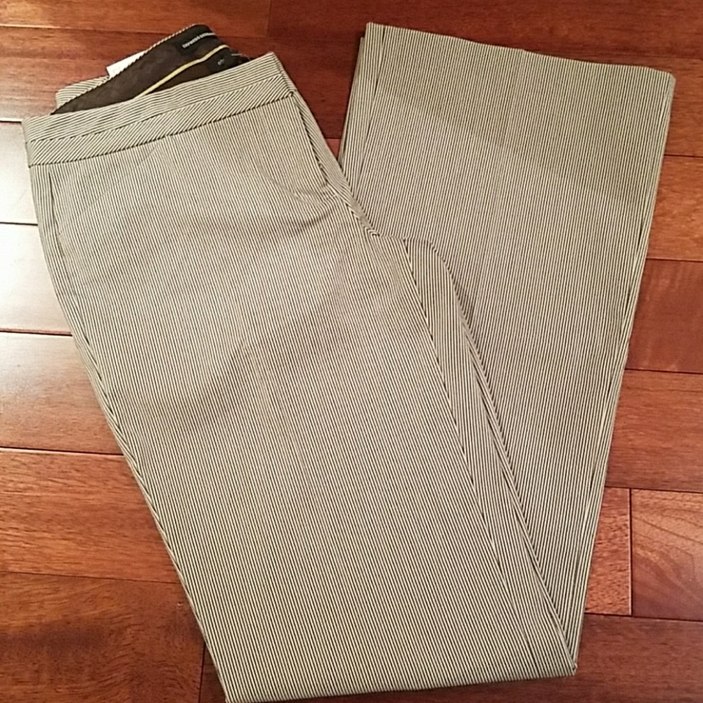 Express Design Studio Cream/Brown Pinstriped Pant