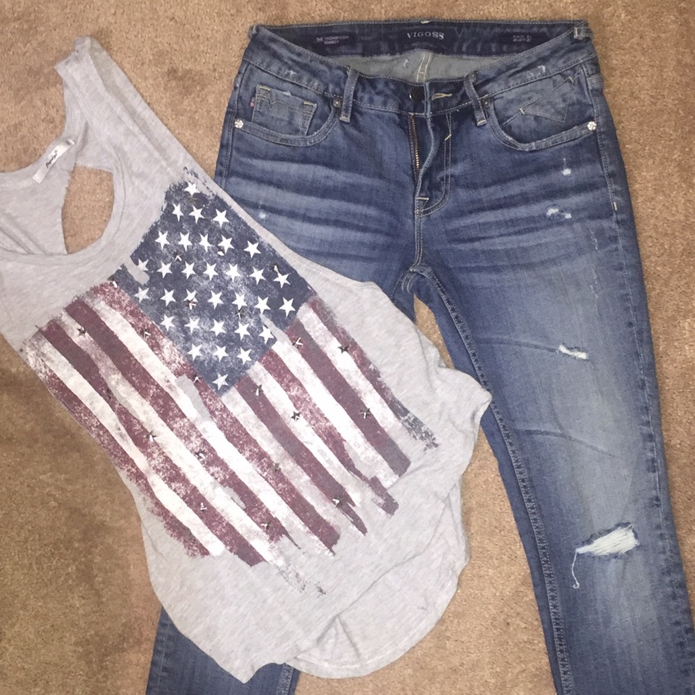 Vigoss distressed cropped jeans