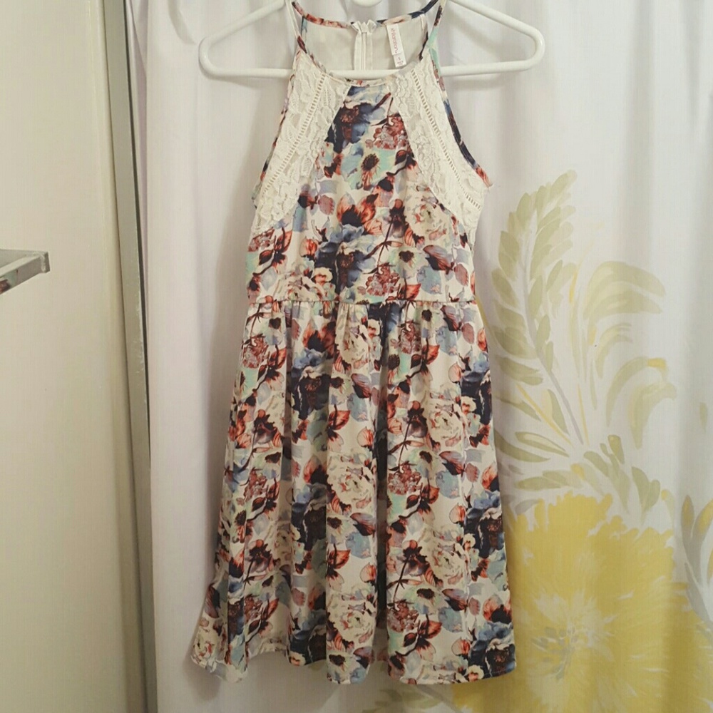 Floral high neck dress