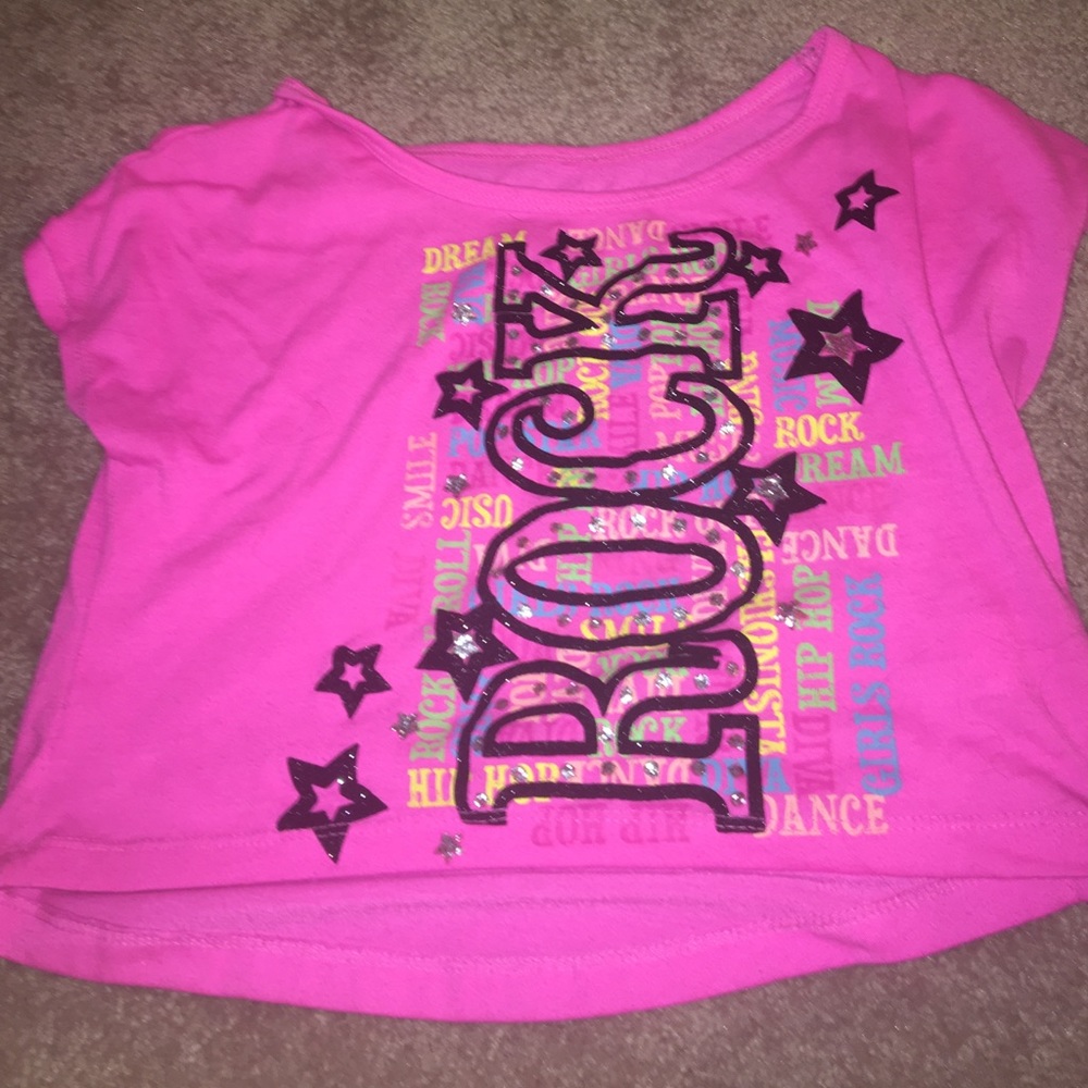 Pink little girls rock shirt
