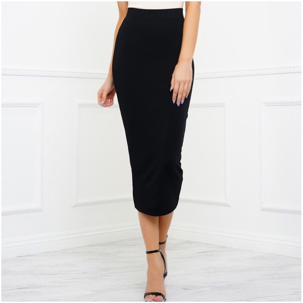 LAST 2 Ribbed Midi Skirt - Picture 4 of 5