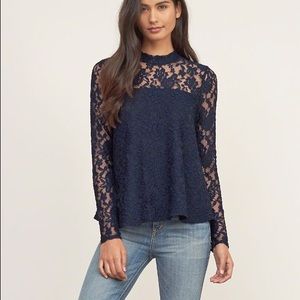 Lace Mock Neck Blouse