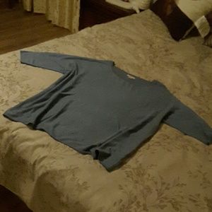 Blue silk blend boxy spring sweater