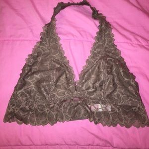 Mocha Halter Bralette By Pink Victoria's Secret