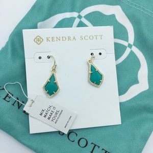 Kendra Scott Teal Magnesite Lexi Earrings NWT
