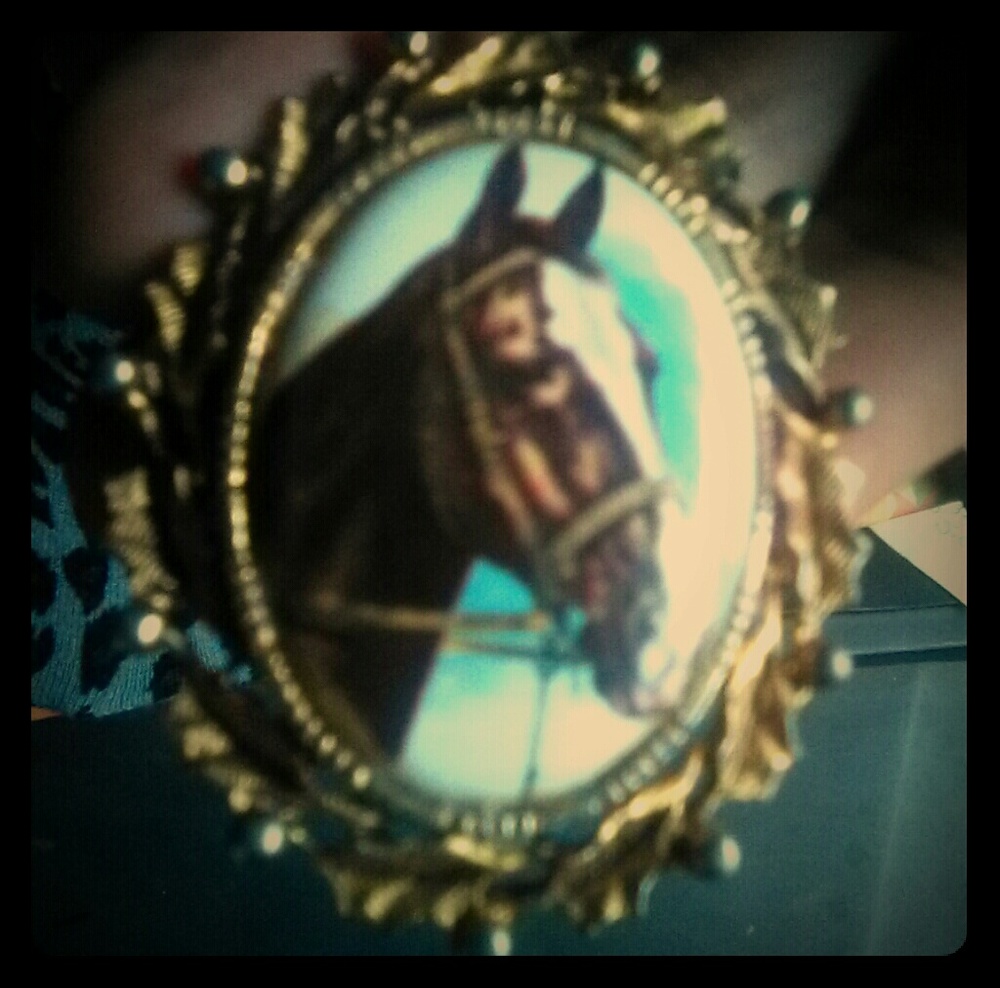 Vintage porcelain horse necklace