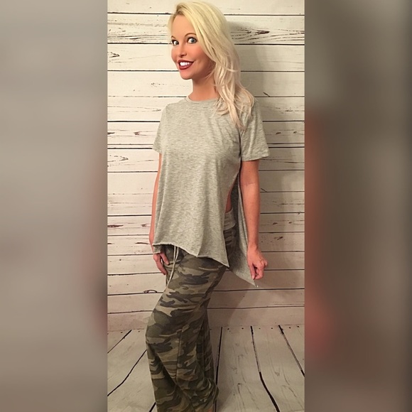 Heather Gray Cage Detail Side Slit Tunic - Picture 2 of 2