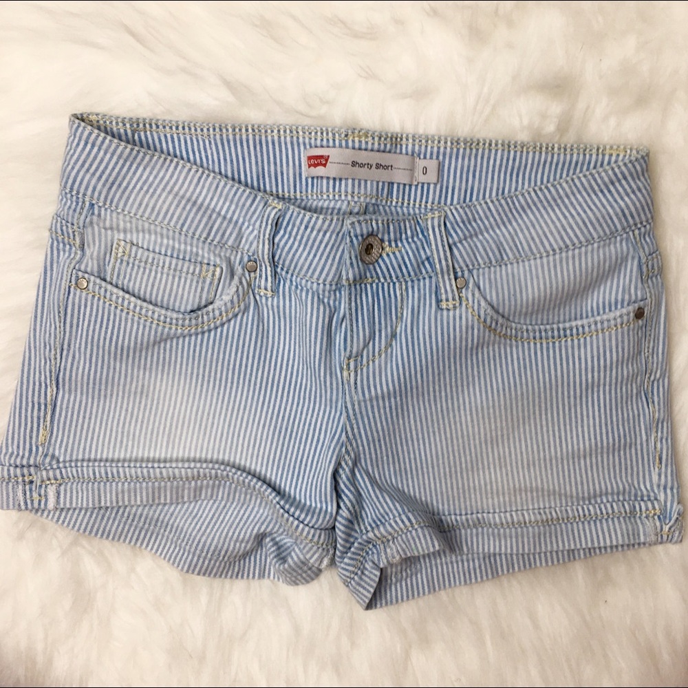 Striped Levi Denim Shorts