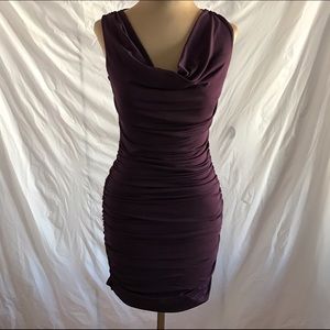 Express bodycon lace back Ruched Sheath  dress