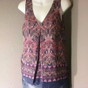 Daniel Rainn blue red pink tank EUC sz S