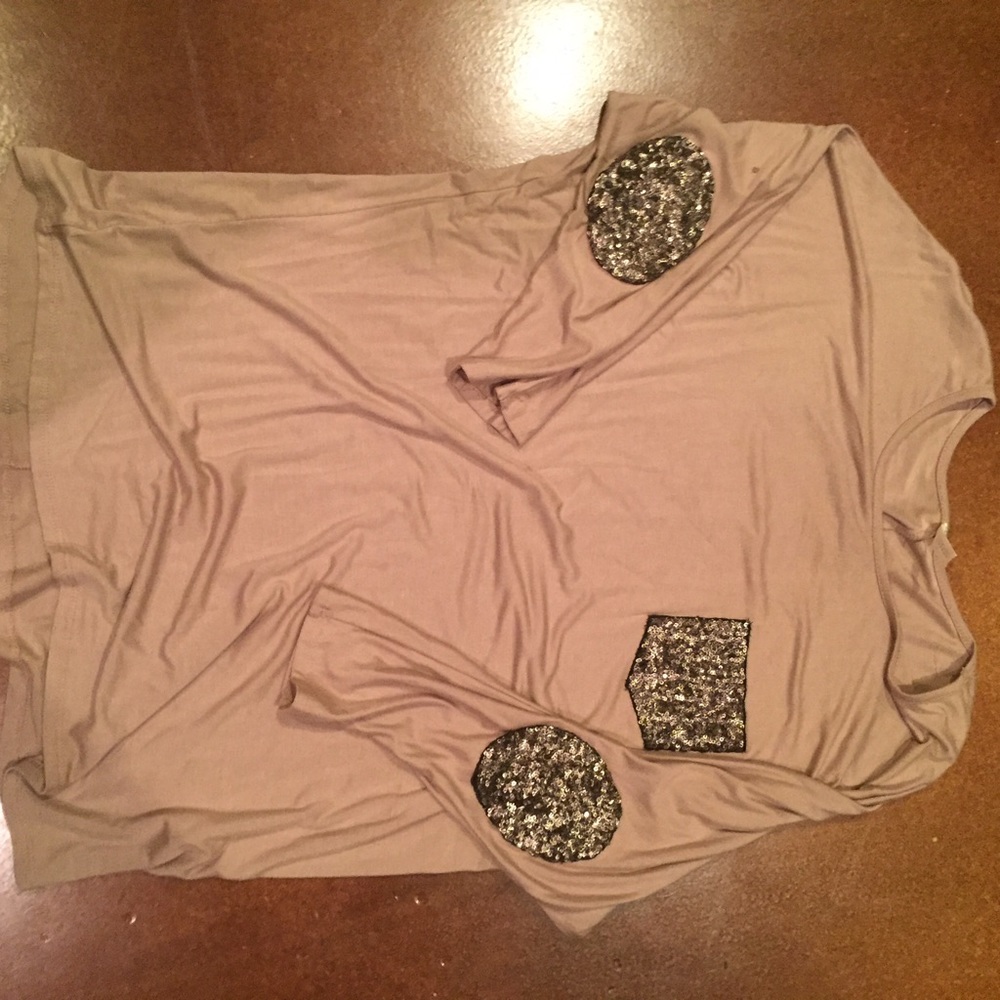 Long Sleeve Bronze Sequin Pocket/ elbow