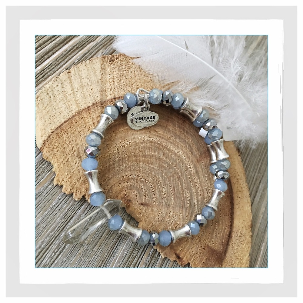 Alex & Ani Crystal Retro Glam Wrap Beaded Bracelet - Picture 2 of 2