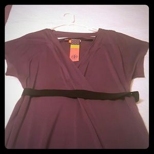 NWT Tory Burch plum faux wrap Large