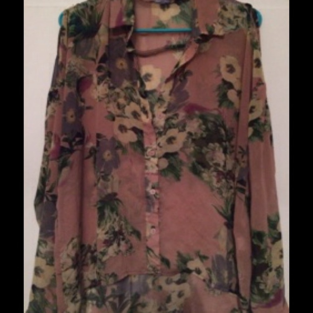 Mauve floral blouse