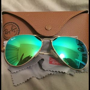 Ray-ban Flash Mirrored Aviators (Green)