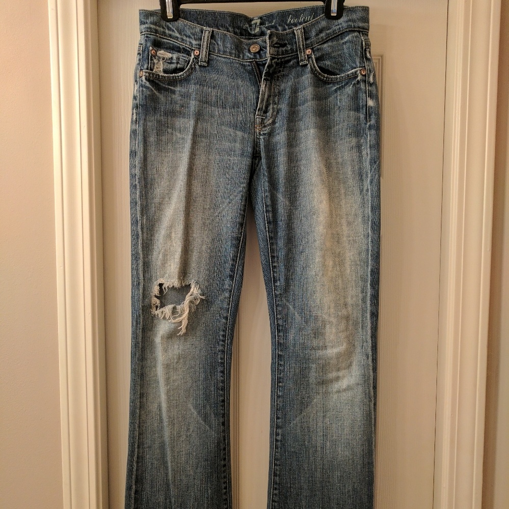 7 For All Mankind Bootcut Light Wash Distressed