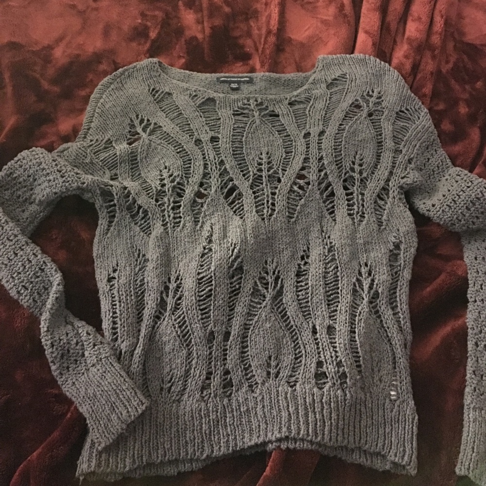 Sweaterish! Has holes so could be worn w bandeau.