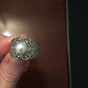 Sz.7 Sterling silver freshwater pearl ring