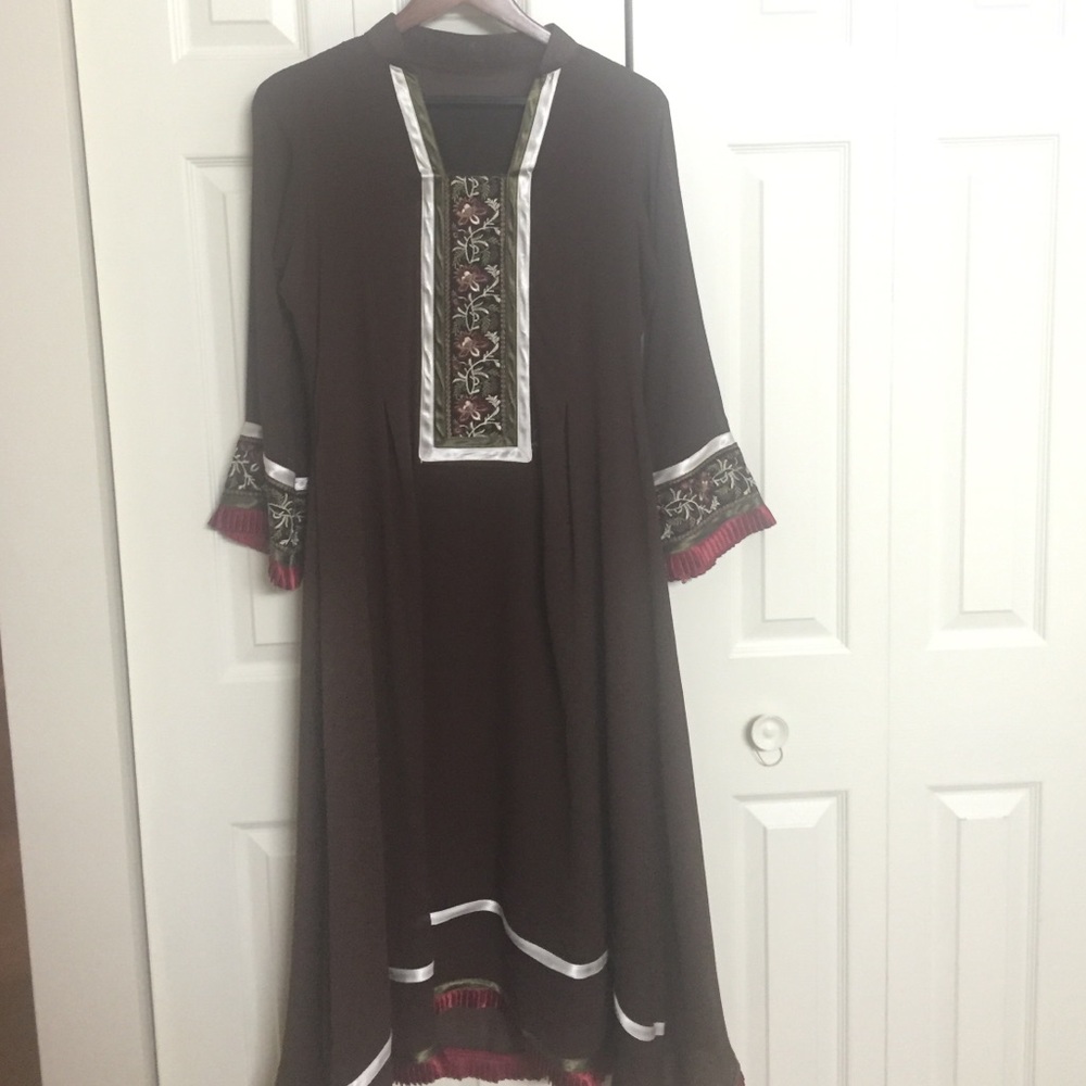 Pakistani brown georgette 2 piece suit
