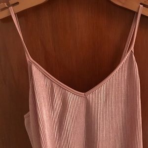 Trouvé pink ribbed Midi Slip dress