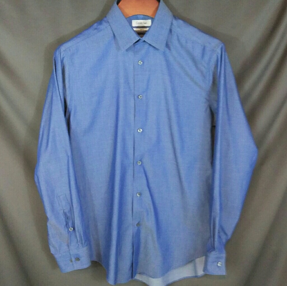 Calvin Klein Dress Shirt Slim Fit Wrinkle Free 16