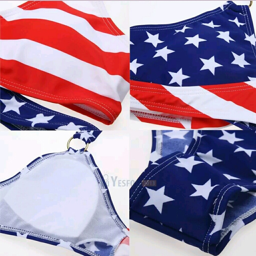 2 LEFT Sexy Patriotic Stars & Stripes Flag Padded - Picture 7 of 8