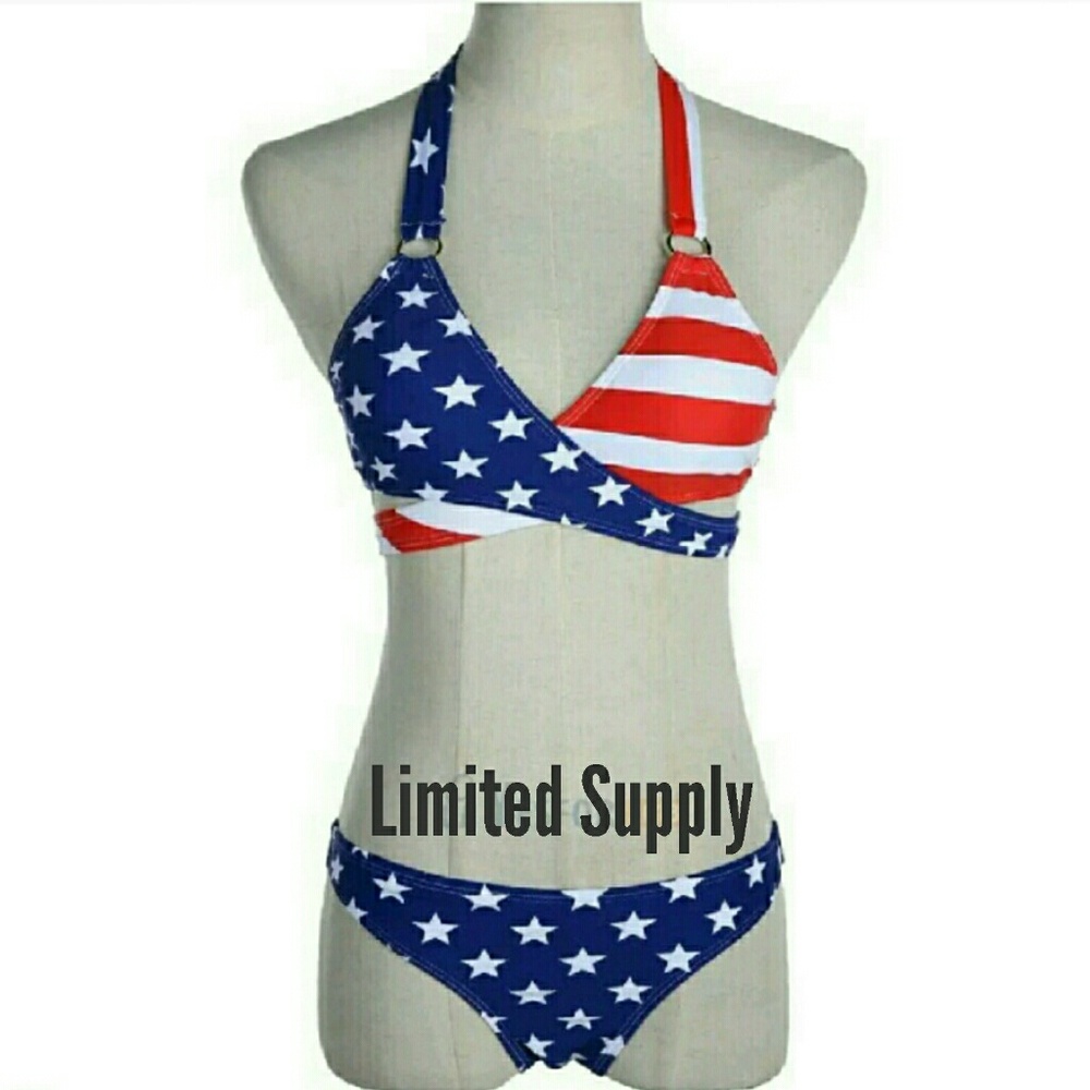 2 LEFT Sexy Patriotic Stars & Stripes Flag Padded - Picture 4 of 8