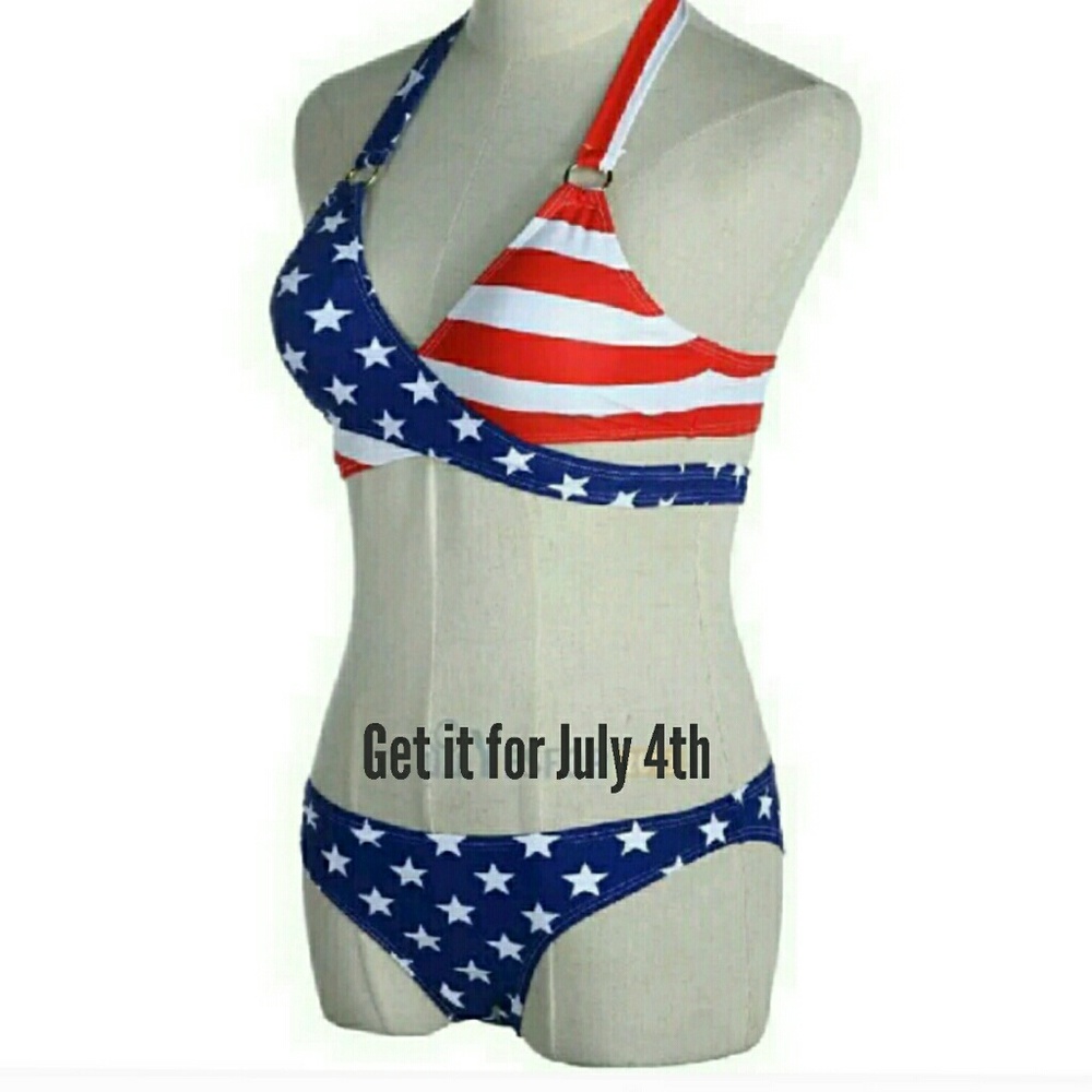 2 LEFT Sexy Patriotic Stars & Stripes Flag Padded - Picture 6 of 8