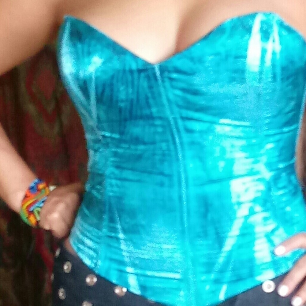 Blue sexy corset