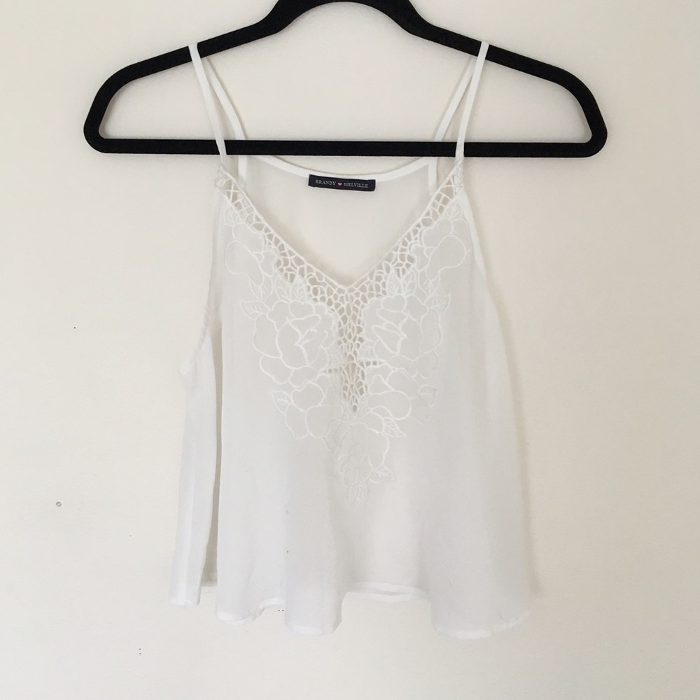 RARE Brandy Melville Floral Front Tank Top