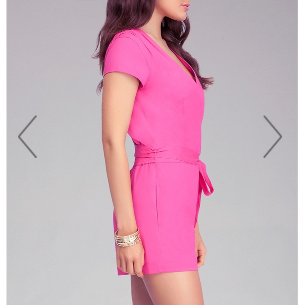 ❤️SOLD❤️ Bebe Hot Pink Romper - Picture 2 of 4