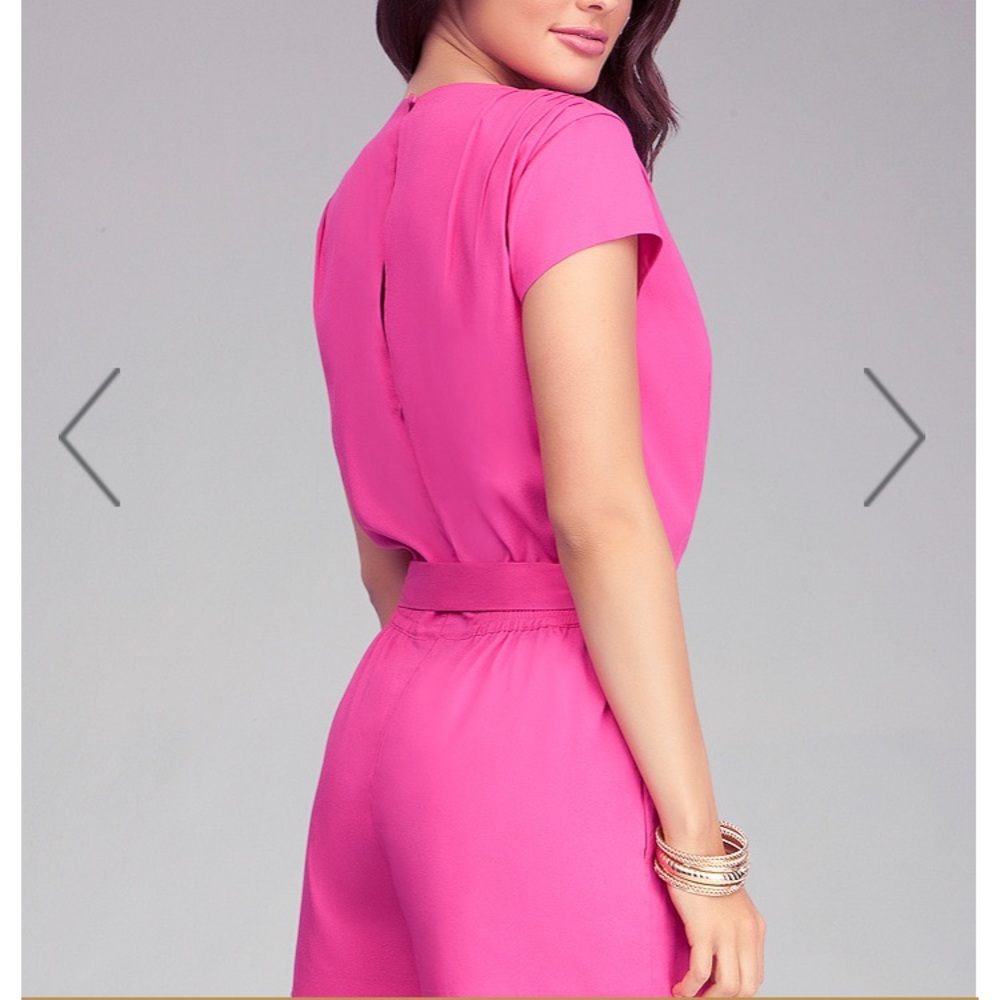 ❤️SOLD❤️ Bebe Hot Pink Romper - Picture 3 of 4
