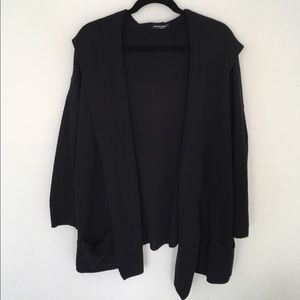 Brandy Melville Black Hooded Cardigan