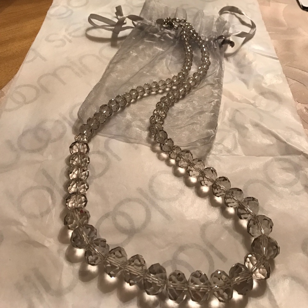 Gorgeous Light Gray Crystal Necklace