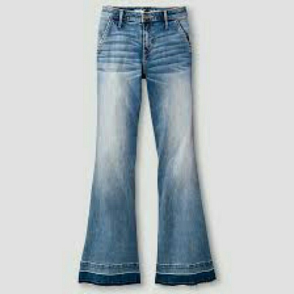 Boho High Rise Wide Leg Released Hem Jeans, NWT - Picture 3 of 7