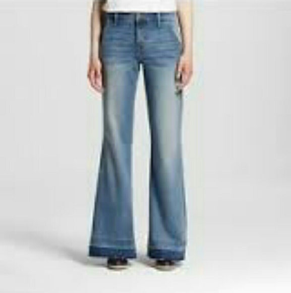 Boho High Rise Wide Leg Released Hem Jeans, NWT - Picture 4 of 7
