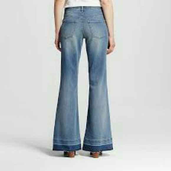 Boho High Rise Wide Leg Released Hem Jeans, NWT - Picture 5 of 7