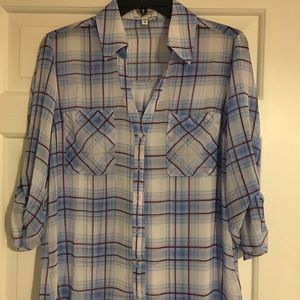 Sheer plaid Portifino Top