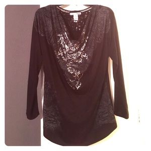Black Rhinestone Top